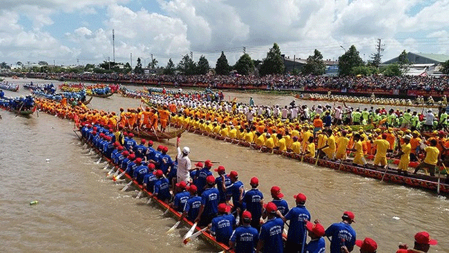 Splendid lanterns at Ok Om Bok Festival in Mekong Delta, Vietnam