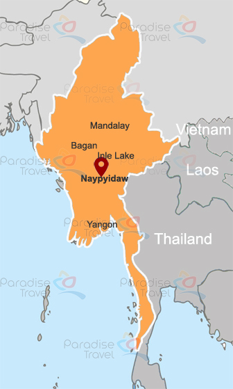 Indochina Map Myamnar Naypyidaw 